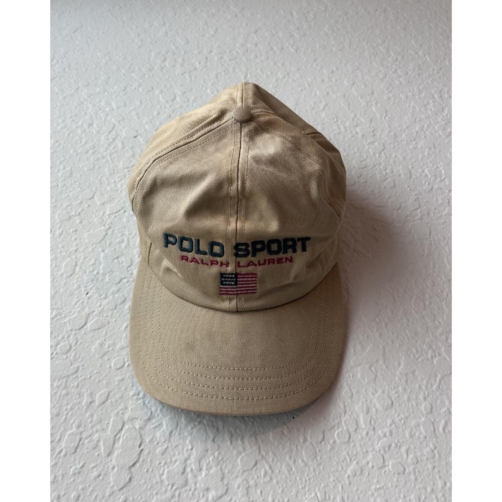 Rare Vintage 90s Polo Sport by Ralph Lauren Beige Embroidered Made in The USA